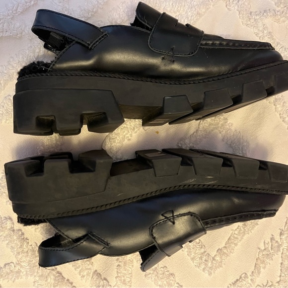 Kelsi Dagger Black Loafer platform mules with Buckle Detail with box - Picture 4 of 10